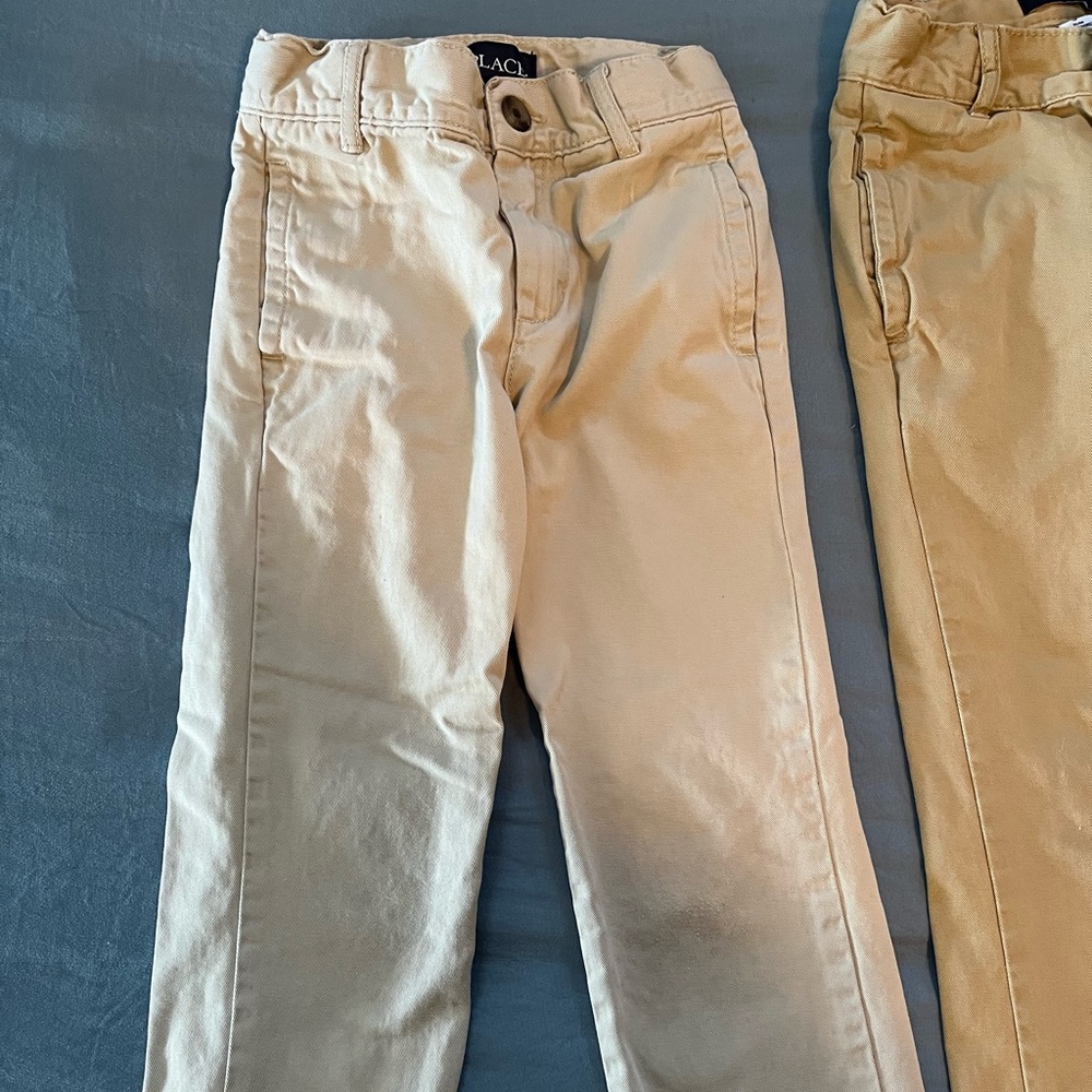 Boys’ size 5 slim The Children’s Place khaki pants - 2 pairs